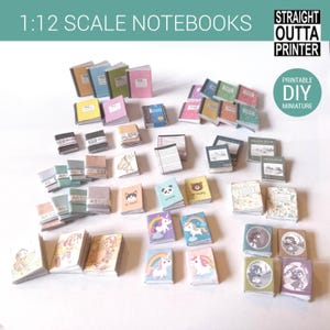 50 utskrivbara miniatyr dockhusanteckningsböcker, DIY, utskrivbara miniatyr dockhusanteckningsböcker, tillbaka till skolan i dockhuset, digital nedladdning