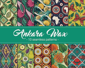 Ankara Wax Digital Paper: 10 African Seamless Patterns (Digital Download)