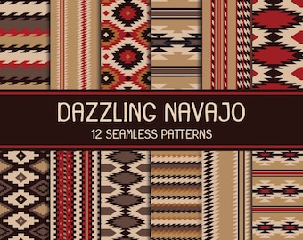 Navajo Digital Paper - Southwest nahtlose Muster - Indianer nahtlose Muster - Southwestern Digital Paper - Tribal Hintergrund