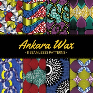 Modelli senza cuciture in cera di Ankara, carta digitale, modelli africani stampabili, modelli digitali in cera africana