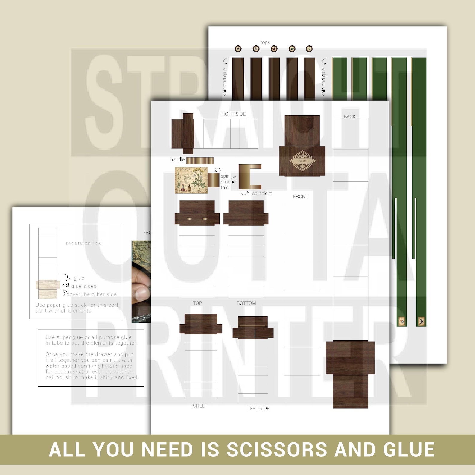 Miniature Apthecary Scripts 1:12 Miniature Apothecary Printable DIY, Dollhouse Vintage Medical Case ...