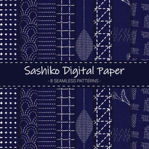 Sashiko Embroidery Japanese Patterns Set PDF Instant Download Digital  Printable 