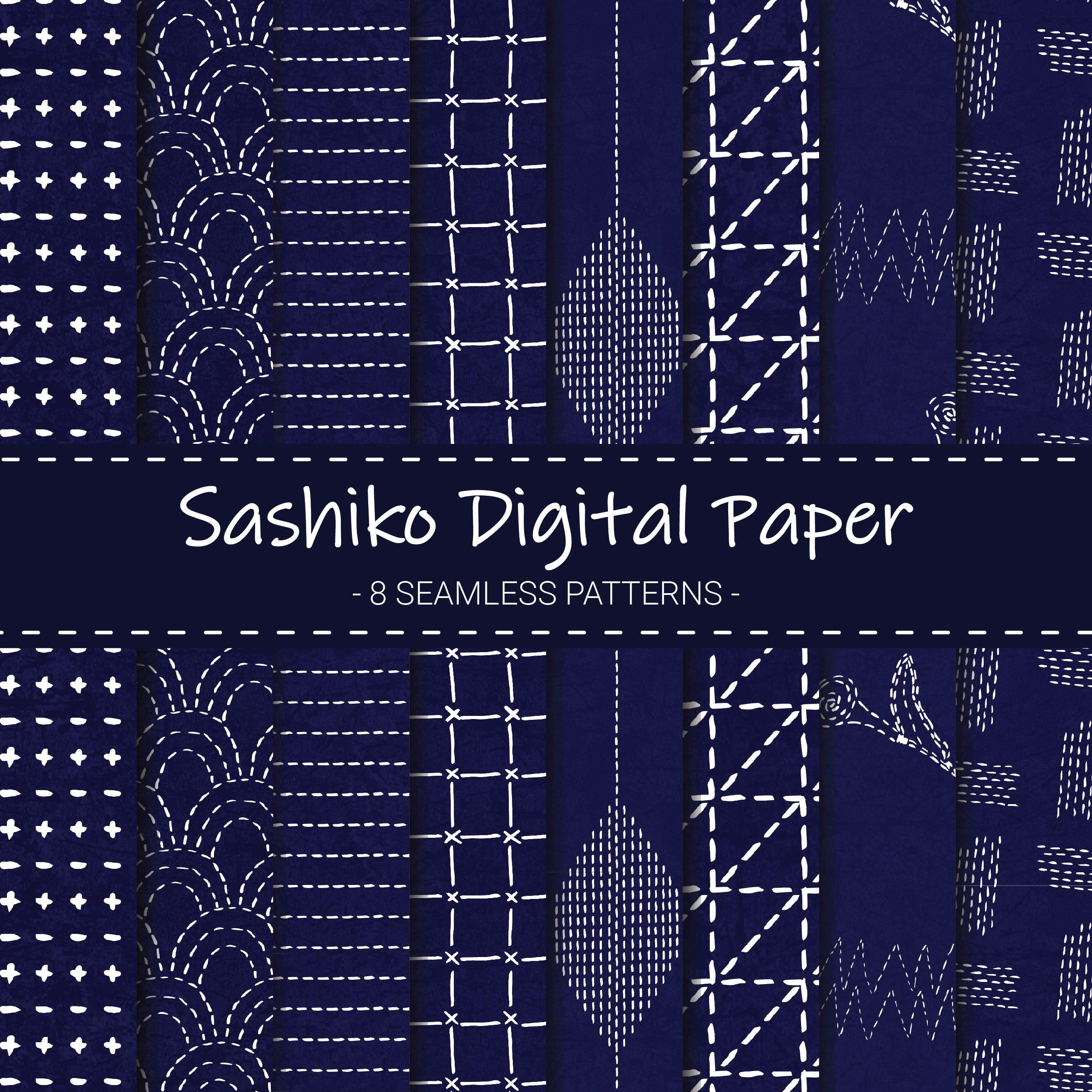Samurai Jeans Indigo Sashiko Shirt Men's Diamond Stitch Sashiko