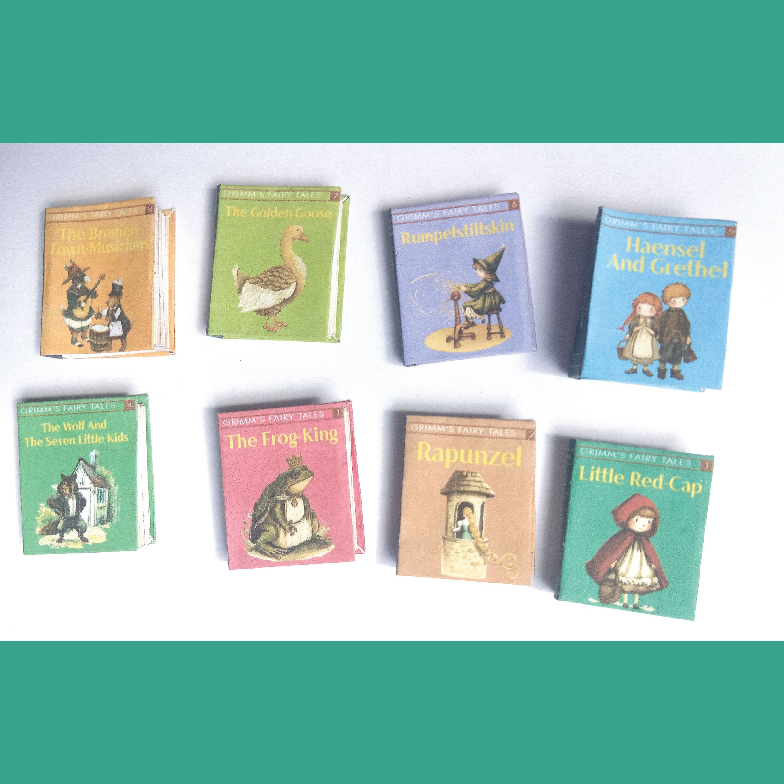 Miniature Books Readable Printable DIY Kit Set of 8 Grimms' Fairy Tales ...