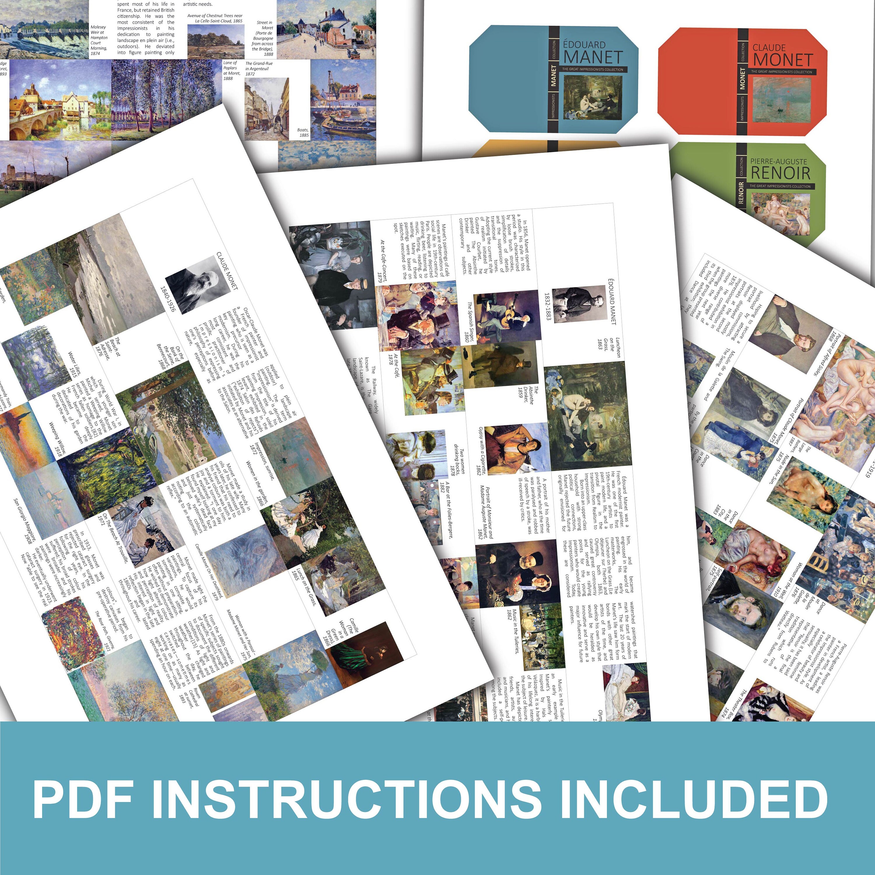 ミニチュア印象派画家の本 DIY キット：ドールハウスの美術史（印刷