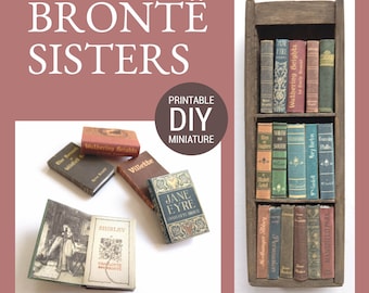 Miniatuurboeken Bronte Sisters: afdrukbaar DIY-poppenhuis (pdf)