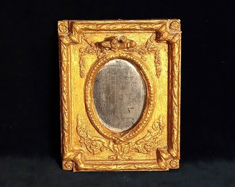 Small Gilt Stucco Plaster Louis XVI Style Mirror