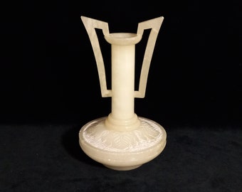 Large Alabaster Vase with Art Nouveau Style Handles