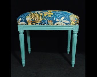 Neoclassical Style Banquette Bench with New Floral Decor Fabric