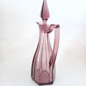 Purple Glass Cruet Bottle with Point Stopper image 6