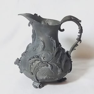 Art Nouveau Ornate Pitcher-Shaped Vase in Pewter image 2