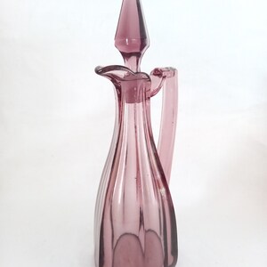 Purple Glass Cruet Bottle with Point Stopper image 7