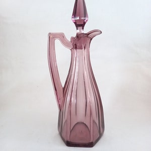 Purple Glass Cruet Bottle with Point Stopper image 2