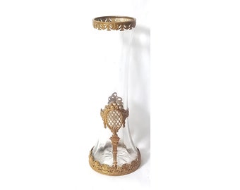 19th Century Empire Style Vase in Crystal and Pierced Ormolu Mounts