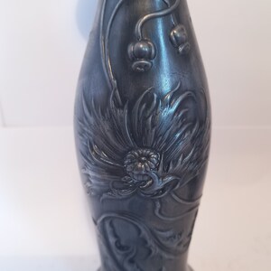 Pair of Small Art Nouveau Pewter Vases or Candleholders image 6