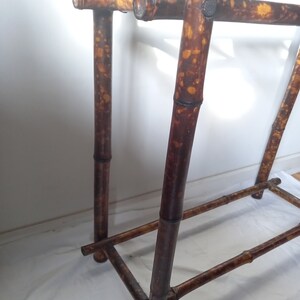 Antique Hallway Coat Stand in Tortoise Shell Bamboo with Mirrors PICK-UP ONLY image 8