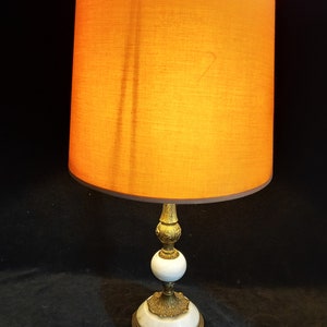 Tall Table Lamp Base in White Marble and Brass image 6