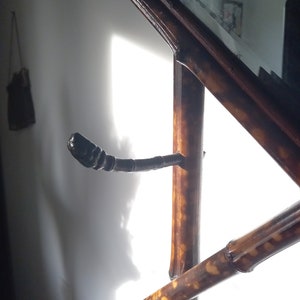 Antique Hallway Coat Stand in Tortoise Shell Bamboo with Mirrors PICK-UP ONLY image 4