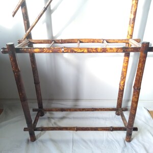 Antique Hallway Coat Stand in Tortoise Shell Bamboo with Mirrors PICK-UP ONLY image 6