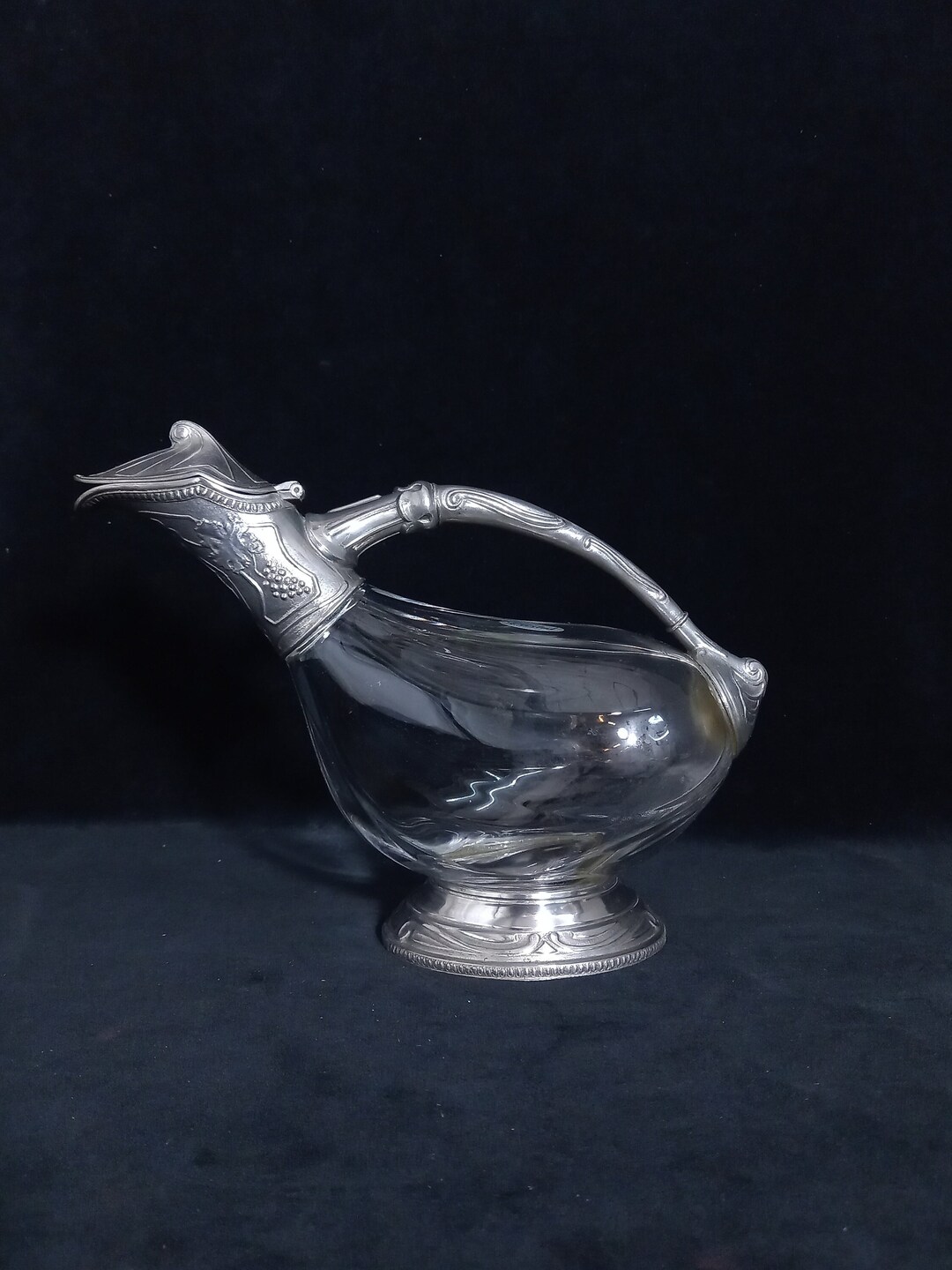 Crystal and Pewter Wine Decanter duck Carafe Etsy