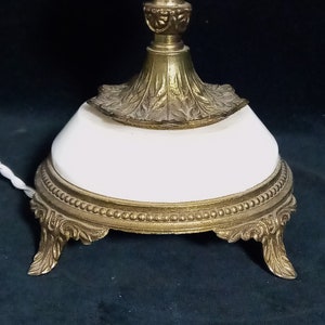 Tall Table Lamp Base in White Marble and Brass image 4