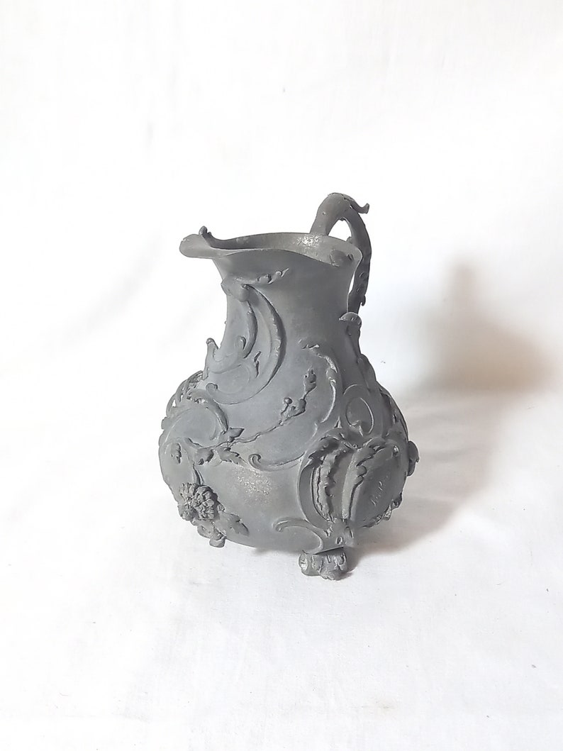 Art Nouveau Ornate Pitcher-Shaped Vase in Pewter image 5