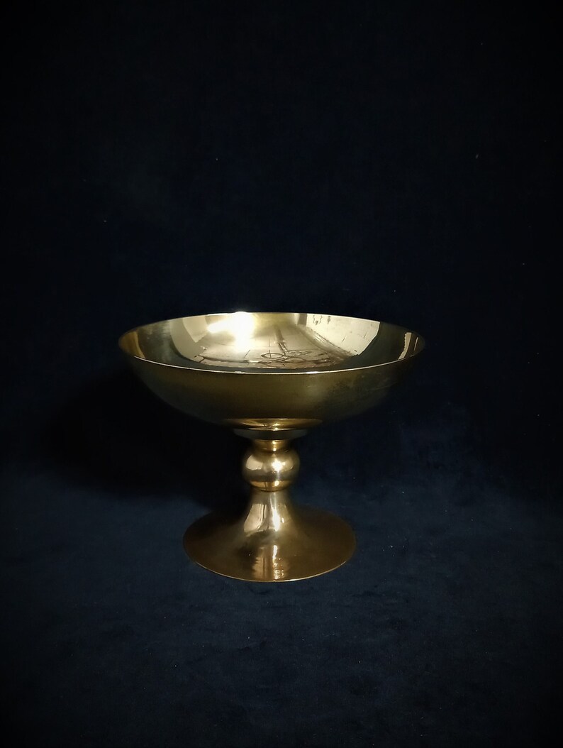 Vintage Brass Footed Bowl / Classical Open Eucharist Ciboria Etsy