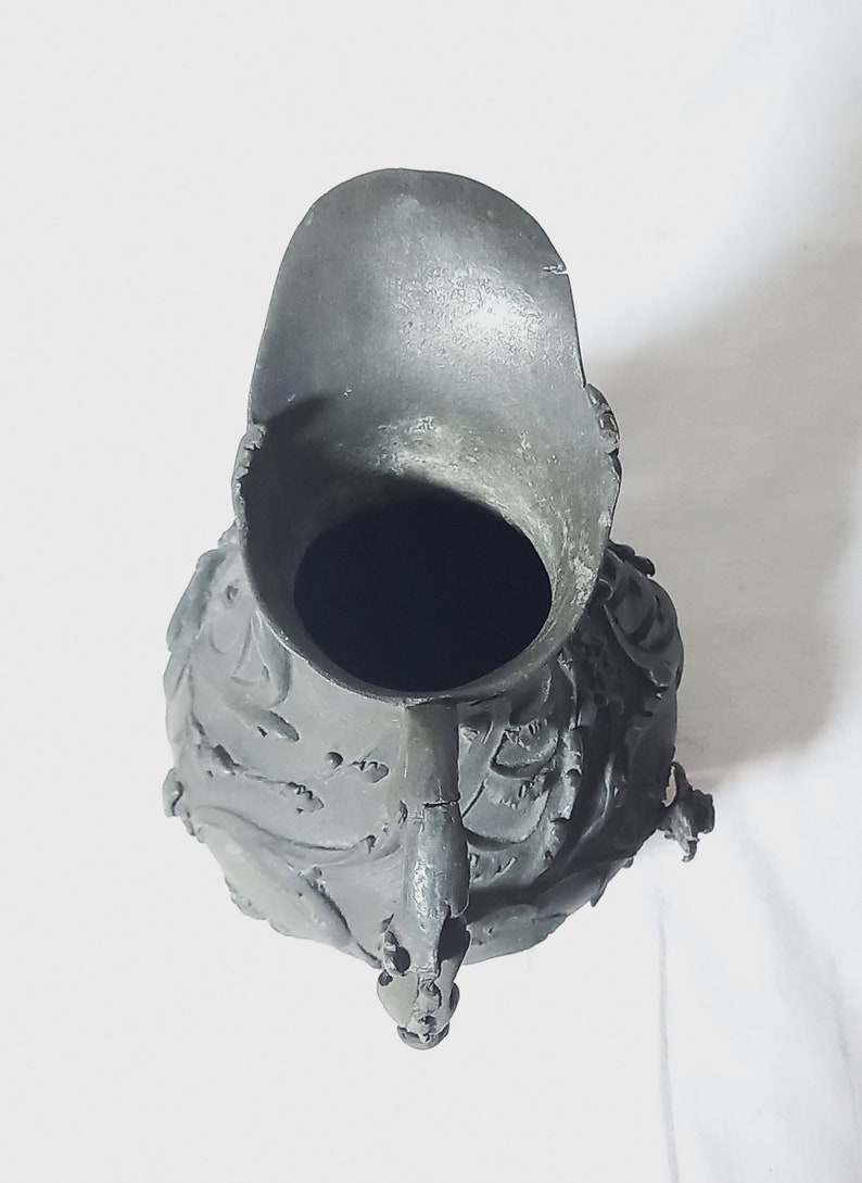 Art Nouveau Ornate Pitcher-Shaped Vase in Pewter image 7