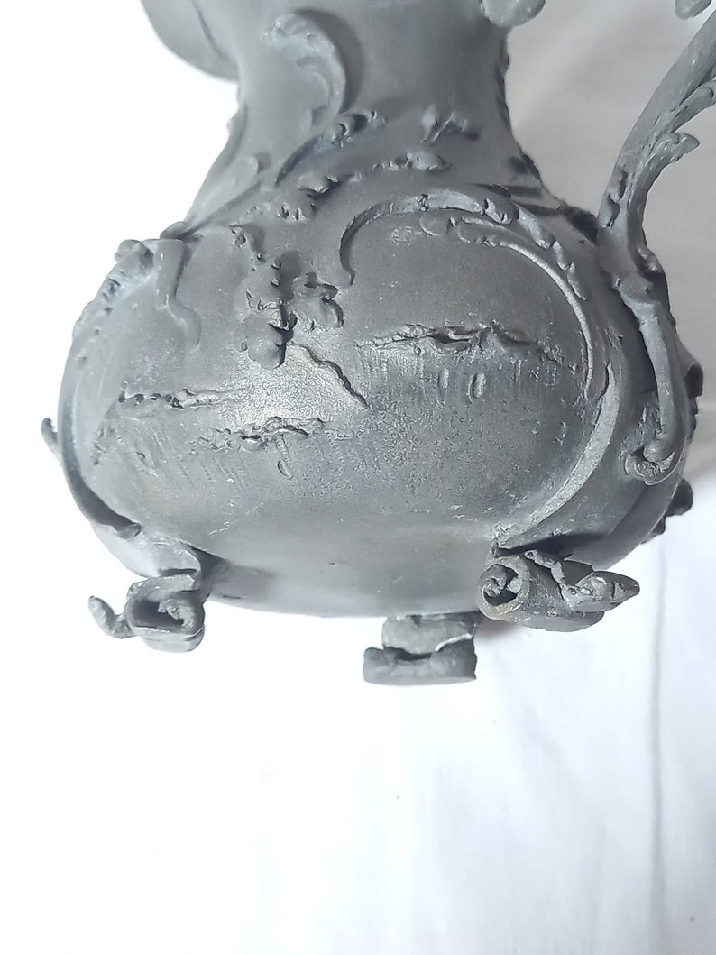 Art Nouveau Ornate Pitcher-Shaped Vase in Pewter image 9