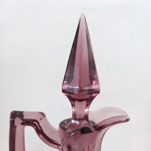 Purple Glass Cruet Bottle with Point Stopper image 3