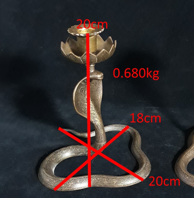 Superior Quality Vintage Cobra Candlesticks with Detailed Engraving