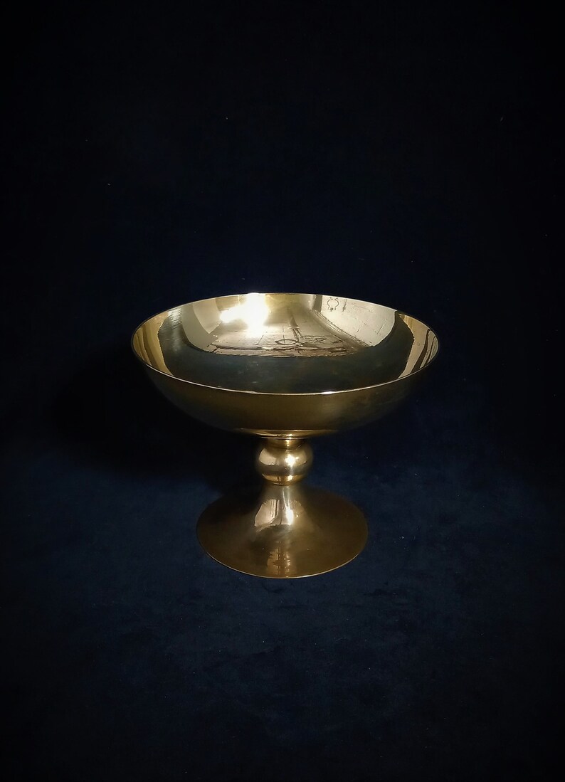 Vintage Brass Footed Bowl / Classical Open Eucharist Ciboria Etsy