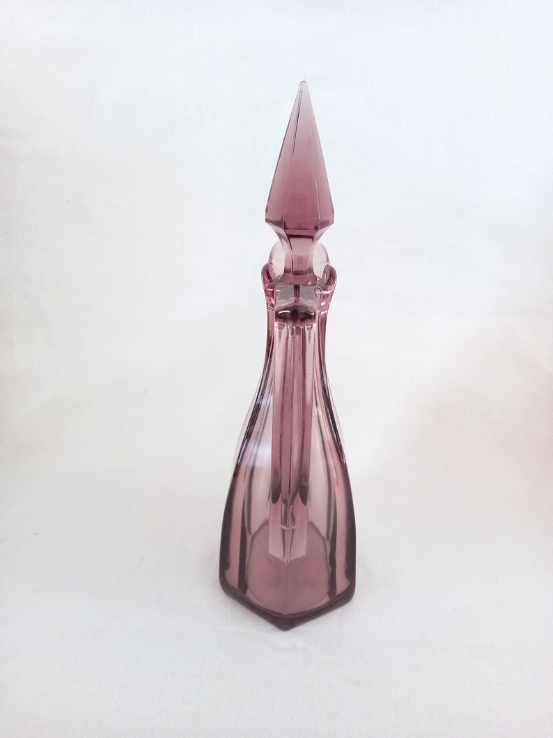 Purple Glass Cruet Bottle with Point Stopper image 5