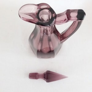 Purple Glass Cruet Bottle with Point Stopper image 8