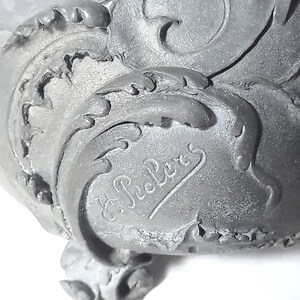 Art Nouveau Ornate Pitcher-Shaped Vase in Pewter image 3