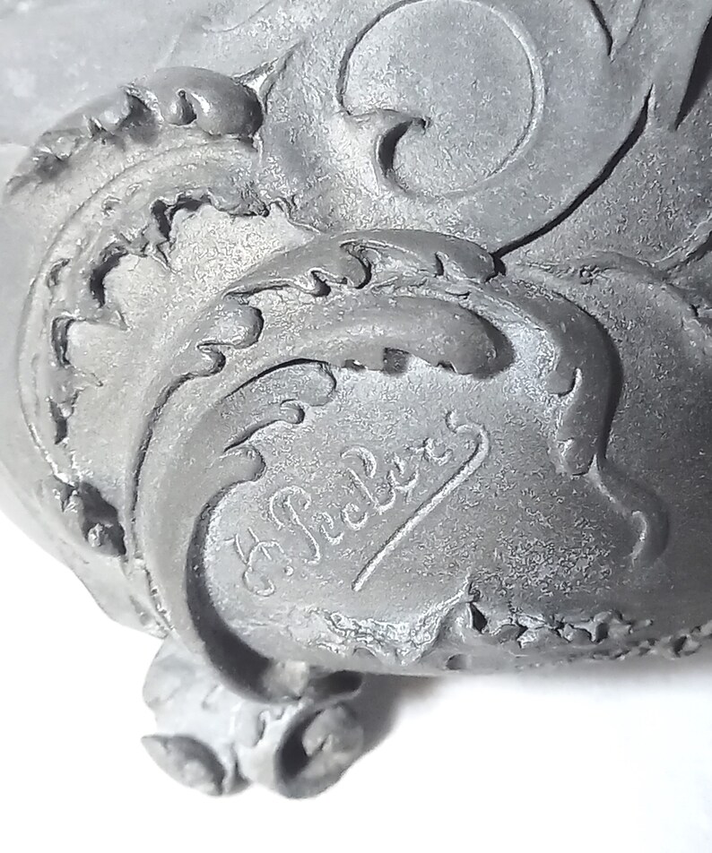 Art Nouveau Ornate Pitcher-Shaped Vase in Pewter image 3