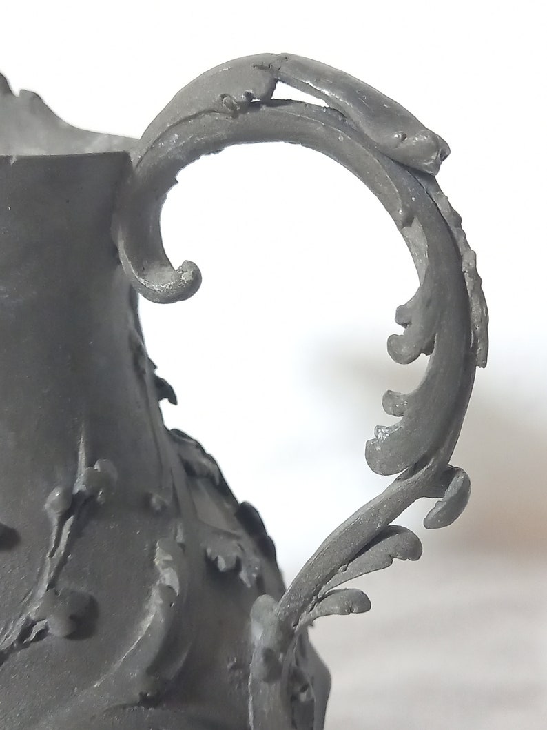 Art Nouveau Ornate Pitcher-Shaped Vase in Pewter image 4