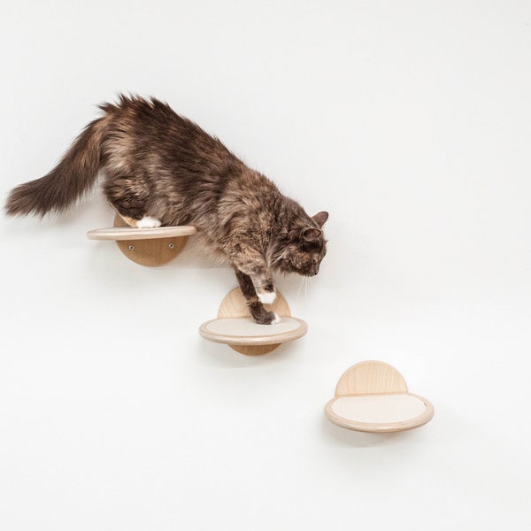 NEW cat climbers Safe runway for cats on wall Wall Mounted Cat Step Perfectly cat shelves Minimalistic design cat perch Cat floating shelves