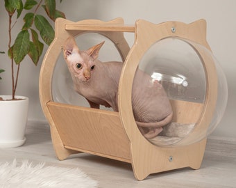 Cat bubble transparent bed, Sturdy Cat and Dog house Indoor, Cat house, Cat place to play and rest, Cool gift idea for cat lovers