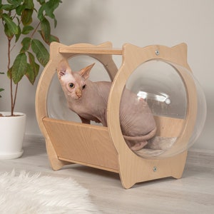 Cat bubble transparent bed, Sturdy Cat and Dog house Indoor, Cat house, Cat place to play and rest, Cool gift idea for cat lovers