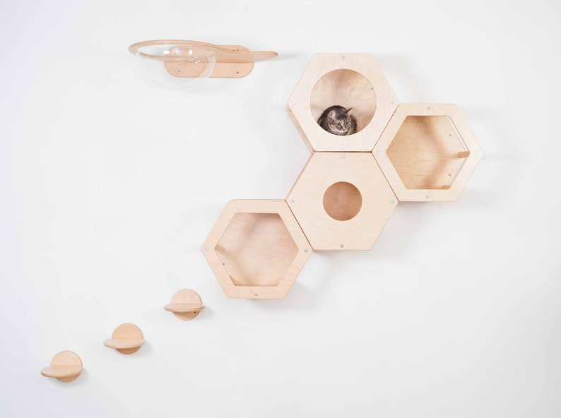 Geometric Cat Beds Stylish Cat Furniture Dark Cat Wall Etsy