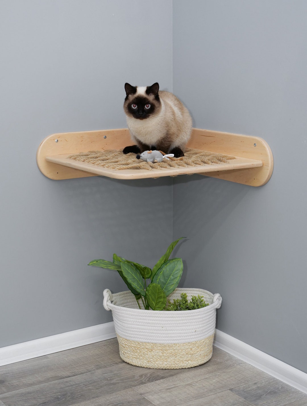 Cat Wall Bed Wooden Pet Shelf Cat Shelf and Bed Cat Rope Bed - Etsy