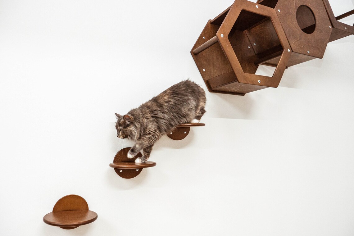 Geometric Cat Beds Stylish Cat Furniture Dark Cat Wall Etsy