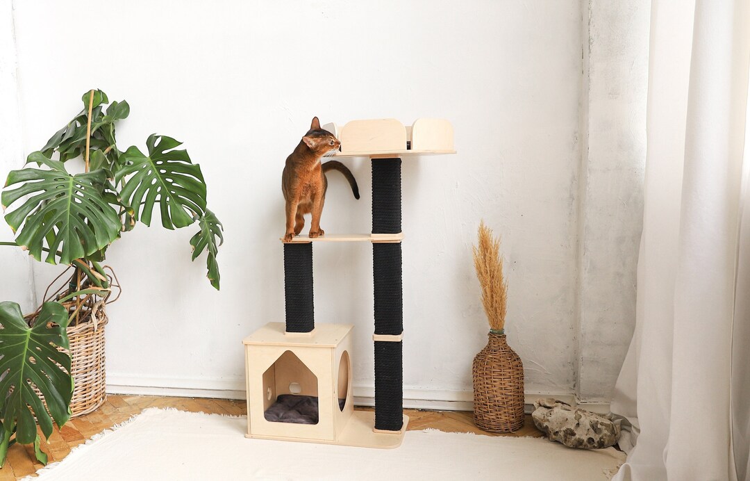 NICE Cat Tree Houses Tall Cat Tower Sturdy Cat Activity Tree Cat Combo
