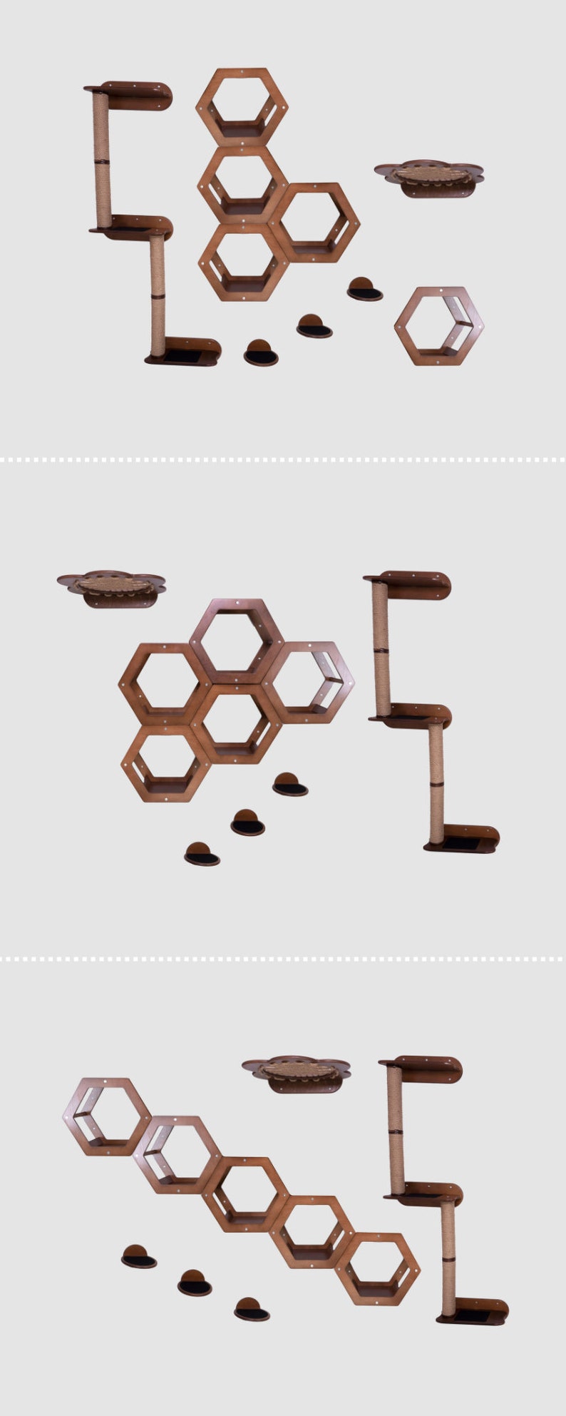 Large PLAY Cat Set Cat Jungle Cat Wall Hexagon Shelves Set Cat Etsy