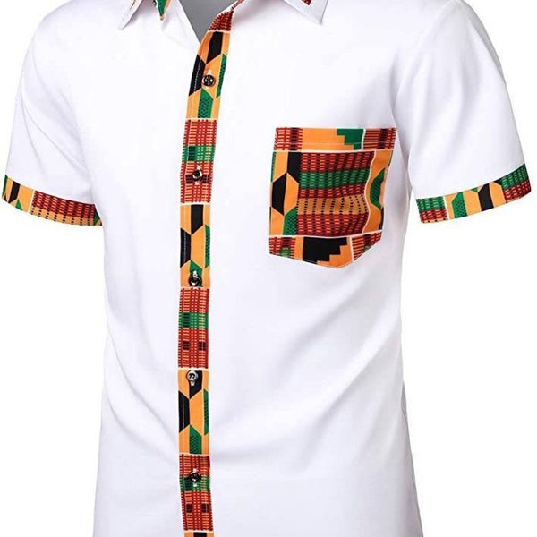 Kente Shirt for men,Ankara Shirt, Dashiki, African menswear