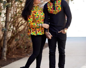 Kente Couple Clothes, Wedding Anniversary Clothes