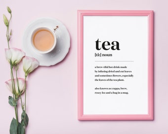 Tea, Typographical, Dictionary Style Print - A4 Print Only