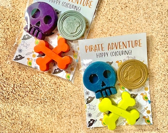 Pirate Adventure Children’s Party Packets Wax Crayons - 3 crayons in each set.