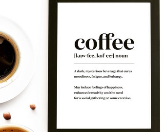Coffee, Typographical, Dictionary Style Print, A4 (frame NOT included)
